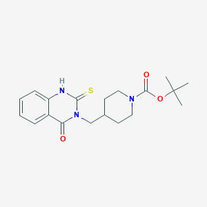 molecular formula C19H25N3O3S B8139532 tert-butyl 4-[(4-oxo-2-sulfanylidene-1H-quinazolin-3-yl)methyl]piperidine-1-carboxylate 