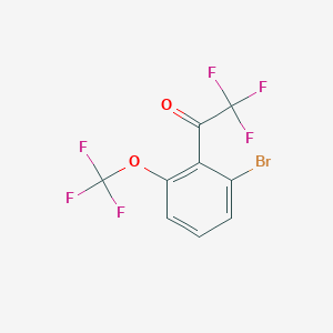 molecular formula C9H3BrF6O2 B8139615 1-(2-Bromo-6-(trifluoromethoxy)phenyl)-2,2,2-trifluoroethanone 