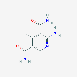 molecular formula C8H10N4O2 B8139789 2-Amino-4-methylpyridine-3,5-dicarboxamide 