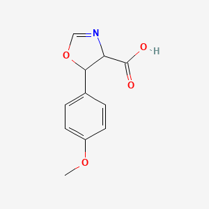 molecular formula C11H11NO4 B8139822 5-(4-Methoxyphenyl)-4,5-dihydro-1,3-oxazole-4-carboxylic acid 