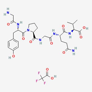 molecular formula C30H42F3N7O11 B8139892 H-Gly-Tyr-Pro-Gly-Gln-Val-OH trifluoroacetate 
