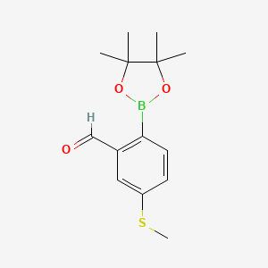 5-(Methylsulfanyl)-2-(tetramethyl-1,3,2-dioxaborolan-2-yl)benzaldehyde