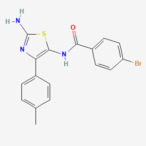 molecular formula C17H14BrN3OS B8140026 N-[2-amino-4-(4-methylphenyl)-1,3-thiazol-5-yl]-4-bromobenzamide 