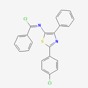 (E)-N-[2-(4-chlorophenyl)-4-phenyl-1,3-thiazol-5-yl]benzenecarboximidoyl chloride