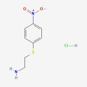 molecular formula C8H11ClN2O2S B8140036 2-(4-Nitrophenyl)sulfanylethanamine;hydrochloride 