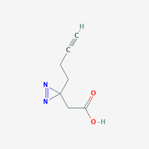 molecular formula C7H8N2O2 B8140056 2-(3-(But-3-yn-1-yl)-3H-diazirin-3-yl)acetic acid 