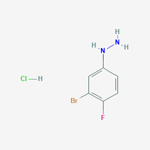 molecular formula C6H7BrClFN2 B8140065 (3-Bromo-4-fluorophenyl)hydrazine hydrochloride 