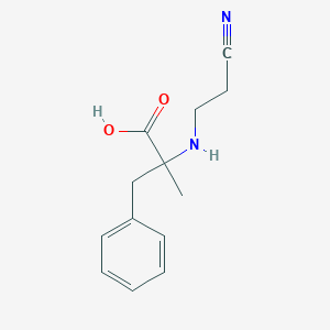 molecular formula C13H16N2O2 B8140090 2-(2-Cyanoethylamino)-2-methyl-3-phenylpropanoic acid 