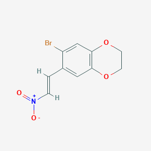 molecular formula C10H8BrNO4 B8140110 6-bromo-7-[(E)-2-nitroethenyl]-2,3-dihydro-1,4-benzodioxine 