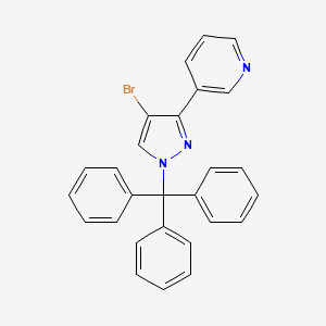 molecular formula C27H20BrN3 B8140146 3-(4-Bromo-1-tritylpyrazol-3-yl)pyridine 