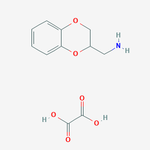 molecular formula C11H13NO6 B8140254 2,3-Dihydro-1,4-benzodioxin-3-ylmethanamine;oxalic acid 