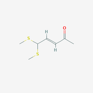 molecular formula C7H12OS2 B8140328 (E)-5,5-bis(methylsulfanyl)pent-3-en-2-one 