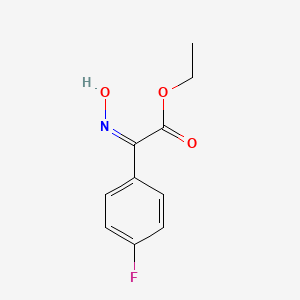 molecular formula C10H10FNO3 B8140421 ethyl E-2-(4-fluorophenyl)-2-hydroxyiminoacetate 