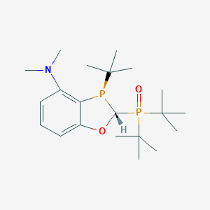 molecular formula C21H37NO2P2 B8140468 di-tert-butyl((2R,3R)-3-(tert-butyl)-4-(dimethylamino)-2,3-dihydrobenzo[d][1,3]oxaphosphol-2-yl)phosphine oxide 