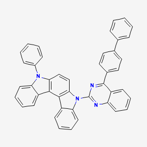 molecular formula C44H28N4 B8140496 5-(4-([1,1'-Biphenyl]-4-yl)quinazolin-2-yl)-8-phenyl-5,8-dihydroindolo[2,3-c]carbazole 