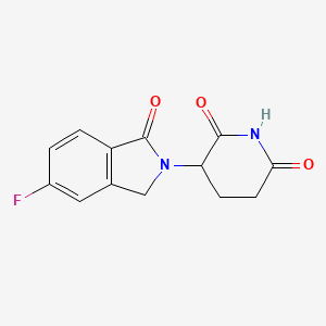 molecular formula C13H11FN2O3 B8140526 3-(5-Fluoro-1-oxo-2,3-dihydro-1H-isoindol-2-YL)piperidine-2,6-dione 