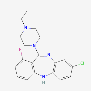 molecular formula C19H20ClFN4 B8140551 3-chloro-6-(4-ethylpiperazin-1-yl)-7-fluoro-11H-benzo[b][1,4]benzodiazepine 
