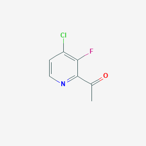 molecular formula C7H5ClFNO B8140591 1-(4-Chloro-3-fluoropyridin-2-YL)ethanone 