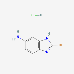 molecular formula C7H7BrClN3 B8140599 2-Bromo-1H-benzo[d]imidazol-6-amine hydrochloride 