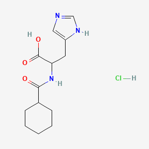 molecular formula C13H20ClN3O3 B8140617 2-(Cyclohexanecarboxamido)-3-(1H-imidazol-4-yl)propanoic acid hydrochloride 