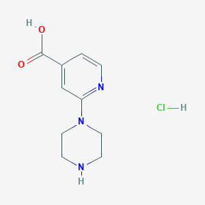 molecular formula C10H14ClN3O2 B8140621 2-(Piperazin-1-yl)isonicotinic acid hydrochloride 