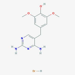molecular formula C13H17BrN4O3 B8140622 4-((2,4-Diaminopyrimidin-5-yl)methyl)-2,6-dimethoxyphenol hydrobromide 