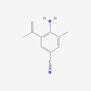 molecular formula C11H12N2 B8140629 4-Amino-3-methyl-5-(prop-1-en-2-yl)benzonitrile 