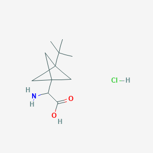 molecular formula C11H20ClNO2 B8140643 2-Amino-2-(3-(tert-butyl)bicyclo[1.1.1]pentan-1-yl)acetic acid hydrochloride 