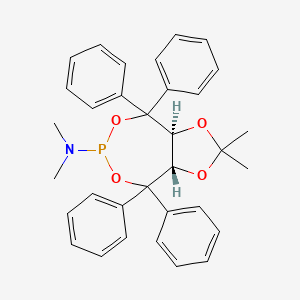 molecular formula C33H34NO4P B8140655 (3aS,8aS)-(2,2-Dimethyl-4,4,8,8-tetraphenyltetrahydro-[1,3]dioxolo[4,5-e][1,3,2]dioxaphosphepin-6-yl)dimethylamine 
