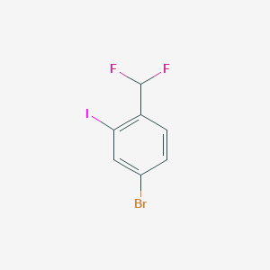 molecular formula C7H4BrF2I B8140662 5-Bromo-2-(difluoromethyl)iodobenzene 