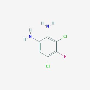 molecular formula C6H5Cl2FN2 B8140682 3,5-Dichloro-4-fluorobenzene-1,2-diamine 