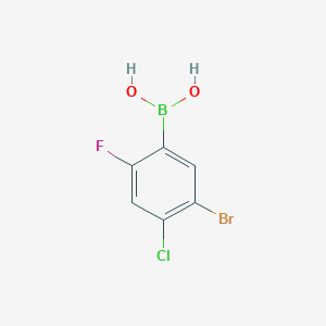 molecular formula C6H4BBrClFO2 B8140694 (5-Bromo-4-chloro-2-fluorophenyl)boronic acid 
