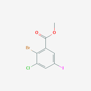 molecular formula C8H5BrClIO2 B8140703 Methyl 2-bromo-3-chloro-5-iodobenzoate 