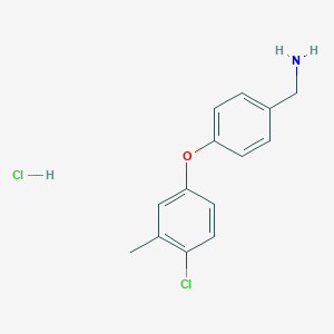 molecular formula C14H15Cl2NO B8140731 [4-(4-Chloro-3-methylphenoxy)phenyl]methanamine;hydrochloride 