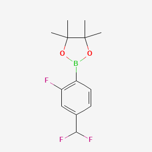 molecular formula C13H16BF3O2 B8140740 2-[4-(Difluoromethyl)-2-fluorophenyl]-4,4,5,5-tetramethyl-1,3,2-dioxaborolane 