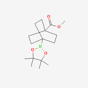 molecular formula C16H27BO4 B8140765 Methyl 4-(tetramethyl-1,3,2-dioxaborolan-2-yl)bicyclo[2.2.2]octane-1-carboxylate 