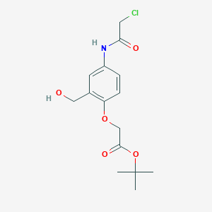 molecular formula C15H20ClNO5 B8140828 Tert-butyl 2-[4-[(2-chloroacetyl)amino]-2-(hydroxymethyl)phenoxy]acetate 
