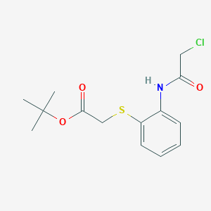 molecular formula C14H18ClNO3S B8140831 Tert-butyl 2-[2-[(2-chloroacetyl)amino]phenyl]sulfanylacetate 