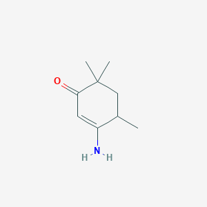 molecular formula C9H15NO B8140854 3-Amino-4,6,6-trimethylcyclohex-2-en-1-one 