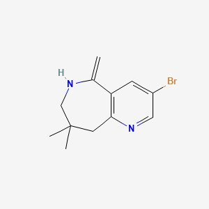 molecular formula C12H15BrN2 B8140860 3-bromo-8,8-dimethyl-5-methylidene-7,9-dihydro-6H-pyrido[3,2-c]azepine 