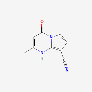 molecular formula C9H7N3O B8140869 4-Hydroxy-2-methylpyrrolo[1,2-a]pyrimidine-8-carbonitrile 