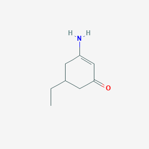 molecular formula C8H13NO B8140891 3-Amino-5-ethylcyclohex-2-en-1-one 