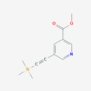 molecular formula C12H15NO2Si B8140920 5-(2-Trimethlsilylethinyl)-nicotinic acid methyl ester 