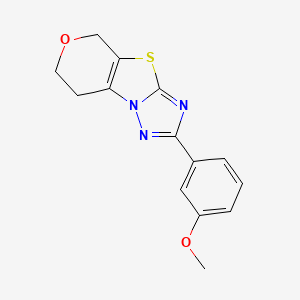 molecular formula C14H13N3O2S B8140926 4-(3-Methoxyphenyl)-10-oxa-7-thia-2,3,5-triazatricyclo[6.4.0.02,6]dodeca-1(8),3,5-triene 
