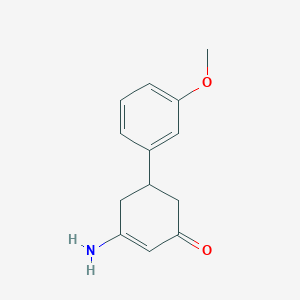 molecular formula C13H15NO2 B8140931 3-Amino-5-(3-methoxyphenyl)cyclohex-2-en-1-one 