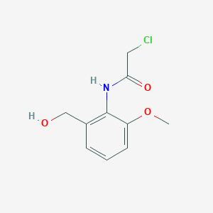 molecular formula C10H12ClNO3 B8140938 2-chloro-N-[2-(hydroxymethyl)-6-methoxyphenyl]acetamide 