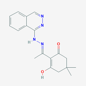 molecular formula C18H20N4O2 B8141018 5,5-Dimethyl-2-{1-[2-(phthalazin-1-yl)hydrazinyl]ethylidene}cyclohexane-1,3-dione 