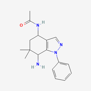 molecular formula C17H22N4O B8141038 N-(7-amino-6,6-dimethyl-1-phenyl-5,7-dihydro-4H-indazol-4-yl)acetamide 