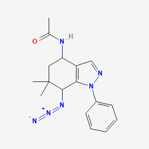 molecular formula C17H20N6O B8141041 N-(7-azido-6,6-dimethyl-1-phenyl-5,7-dihydro-4H-indazol-4-yl)acetamide 