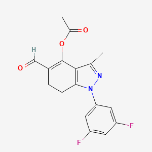 [1-(3,5-Difluorophenyl)-5-formyl-3-methyl-6,7-dihydroindazol-4-yl] acetate